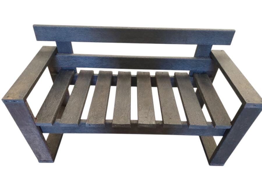 Sillón doble de madera plástica para exterior